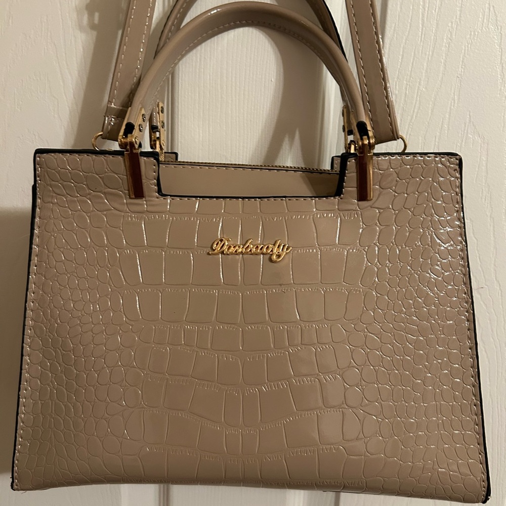 Danbaoly Croc-Embossed Tan Satchel